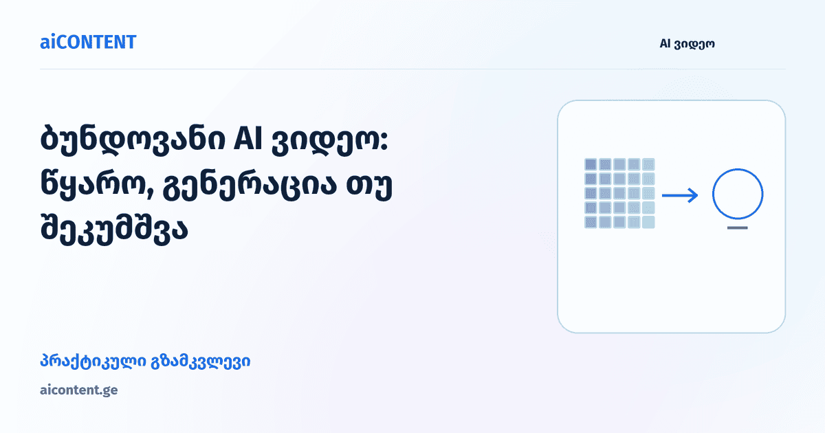ბუნდოვანი AI ვიდეო: წყარო, გენერაცია თუ შეკუმშვა